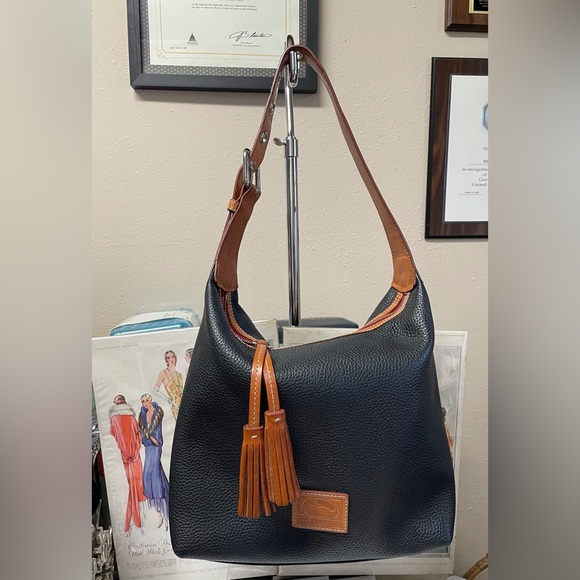Sac à Main Dooney & Bourke Vintage - Toile Et Cuir Taupe - Occasion En Très Bon état